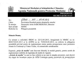 Societatea Romana pentru Drepturile Omului din Bucuresti, se alatura demersurilor anti poluare
