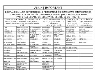 Distribuire ajutoare de urgenta pentru persoanele cu dizabilitati
