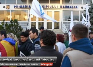 Protest autorizat al cetatenilor din Mangalia impotriva poluarii prin fracturare hidraulica