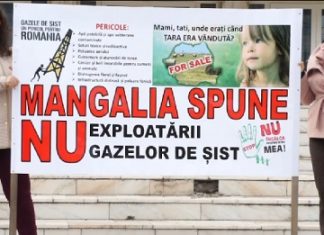 Protest la Mangalia împotriva extragerii gazelor de şist prin metoda fracturării hidraulice