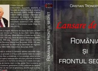 Lansare de carte – “Romania si frontul secret”