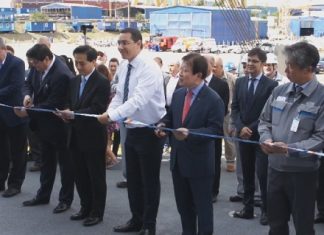 Premierul Ponta, la inaugurerea navei „Hoegh Jeddah” construita la Mangalia.