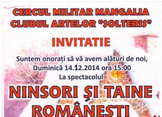 Invitatie la spectacol: “Ninsori si taine romanesti”