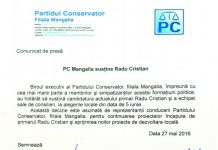 Conservatorii din Mangalia il sustin pe Cristian Radu la primarie