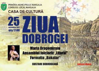 Ziua Dobrogei va fi sărbătorită la Casa de Cultură Mangalia. Invitatul special va fi cunoscuta artistă de muzică populară, Maria Dragomiroiu