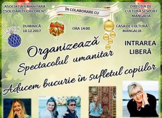 “ADUCEM BUCURIE IN SUFLETUL COPIILOR!”, un spectacol umanitar organizat de Asociatia Solidarity Children