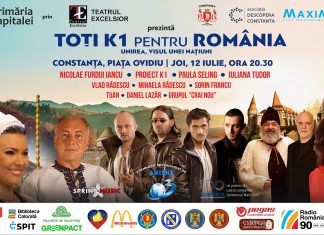 Spectacolul Toți K1 pentru România – Unirea, Visul unei Națiuni ajunge joi și la Constanța
