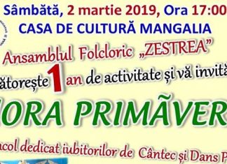 Haideţi la “Hora Primăverii”! Un spectacol organizat de Ansamblul Folcloric ” Zestrea”