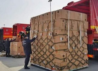 45 de tone de echipamente medicale din Coreea de Sud au ajuns în România sâmbătă dimineață