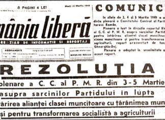 LECȚIA DE ISTORIE – 3 martie: Începerea Plenarei C.C. al P.C.R. din 3-5 martie 1949, prin care s-a hotărât colectivizarea agriculturii