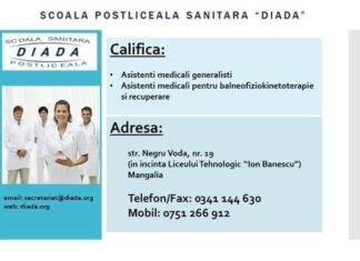 Oferta educațională 2020-2021 – Şcoala Postliceală Sanitară „Diada”