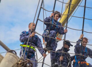 Stagiu de practică, la bordul navei-școală „Mircea”, pentru studenții Academiei Navale
