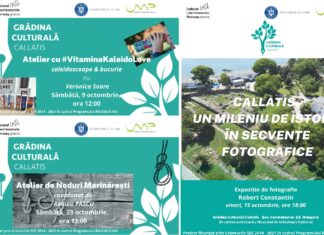 Noi evenimente, în luna octombrie, la GRĂDINA CULTURALĂ CALLATIS