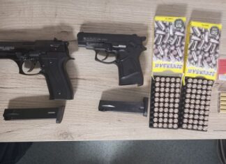 Pistoale și cartușe, descoperite de polițiștii de frontieră in P.T.F. Vama Veche