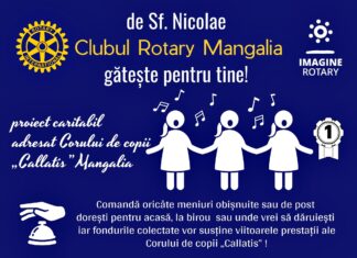 Proiectul caritabil „De Sf. Nicolae, Clubul Rotary Mangalia gătește pentru tine!”. Orice donație este binevenită!