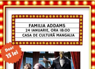 Filmul de animație „Familia Addams”, marți, la Casa de Cultură din Mangalia