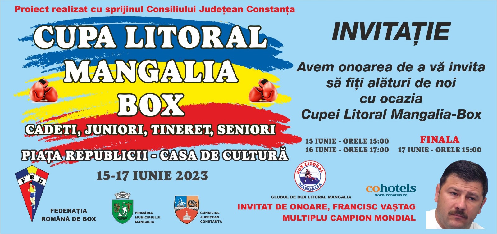 Invitație Cupa Litoral la box Mangalia