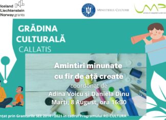 Atelierul “Amintiri minunate cu fir de ață lucrate”, astăzi, la Grădina Culturală Callatis