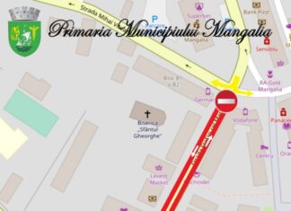 Circulația rutieră este oprită pe strada Ștefan cel Mare din Mangalia pentru lucrări de reabilitare