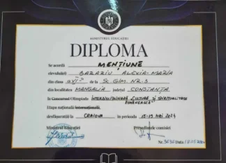 Performanță remarcabilă la Școala Gimnazială Nr. 3 Mangalia: Eleva Alexia-Maria Barariu a obținut Mențiune la Olimpiada Națională „Cultură și Spiritualitate Românească”
