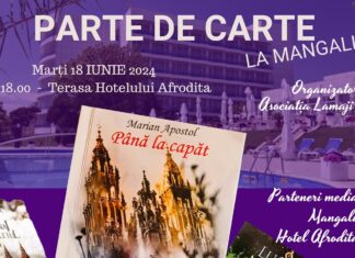 La Hotelul Afrodita din stațiunea Venus va avea loc, astăzi, lansarea romanului „Până la capăt”, semnat de Marian Apostol