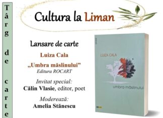 Cultura la Liman – Luiza Cala își prezintă, joi, 8 august, volumul „Umbra Măslinului” la Târgul de Carte, Folk și Poezie de la 2 Mai