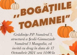 Grădinița cu Program Prelungit Numărul 3 Mangalia vă invită la Târgul “Bogățiile Toamnei”