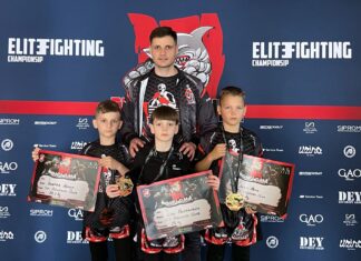 Dinu Alexandru, Delu Alin și Bortea Ionuț au obținut LOCUL I la cel mai puternic concurs de kickboxing în sistem amator din România, Elite Fighting Championship