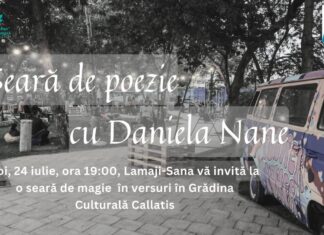 Seară de poezie în Grădina Culturală Callatis, joi, 24 iulie, alături de Daniela Nane și Lamaji-Sana