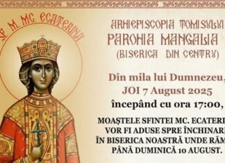 Moaștele Sfintei Mari Mucenițe Ecaterina, spre închinare la Biserica „Sf.MMc. Gheorghe” Mangalia