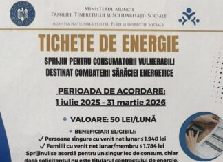De la 1 iulie 2025: Tichetul de energie – sprijin lunar de 50 lei pentru cei cu venituri mici. Acte necesare la depunerea cererii