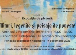 „Mituri, legende și peisaje de poveste” – o nouă expoziție de pictură la Biblioteca Județeană „I. N. Roman” Constanța