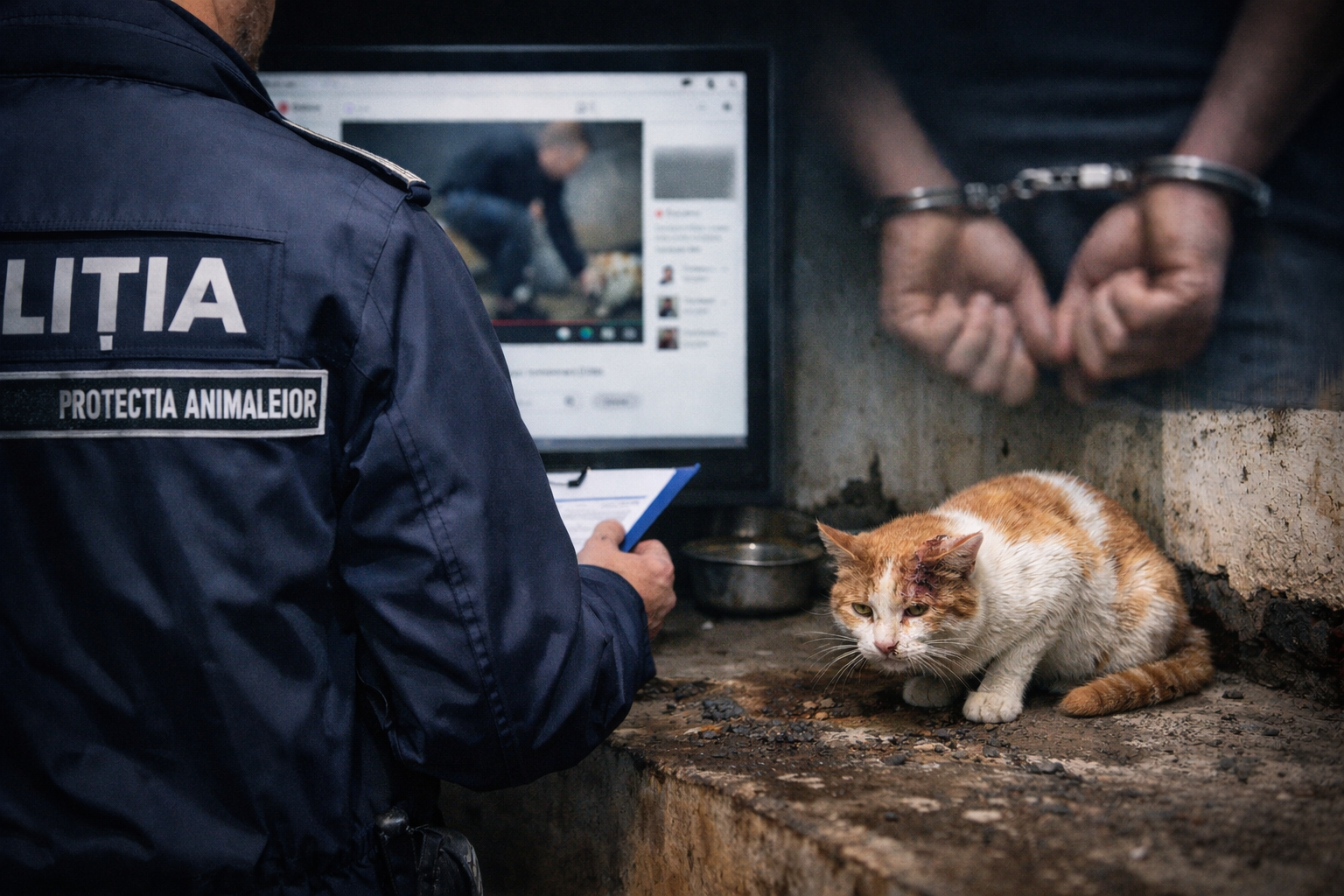 Protectia animalelor Bărbat de 49 de ani, anchetat pentru acte de violență asupra unei pisici