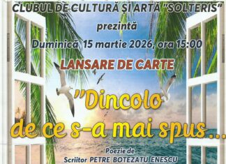 Lansare de carte la Clubul de Artă Solteris: Petre Botezatu Enescu își prezintă noul volum de poezie „Dincolo de ce s-a mai spus”