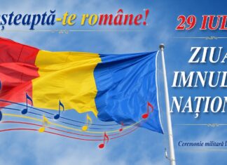 Ceremonie militară de Ziua Imnului Național, în Piața Republicii din Mangalia