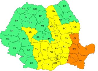 Cod portocaliu de ploi, pe litoral. Recomandări pentru populație
